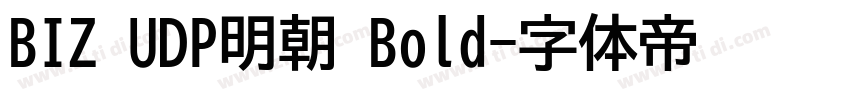 BIZ UDP明朝 Bold字体转换